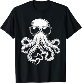 Funny Octopus Sunglasses T-Shirt