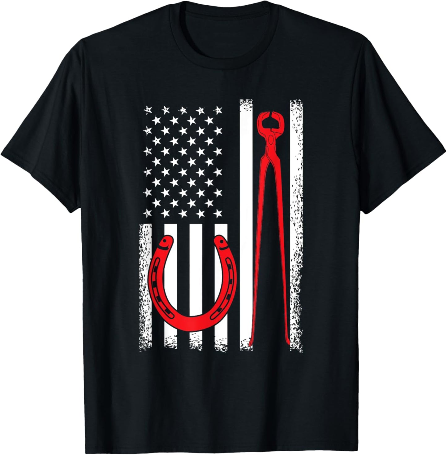 Farrier Patriot USA Flag Funny 4th Of July Horseshoeing Gift T-Shirt