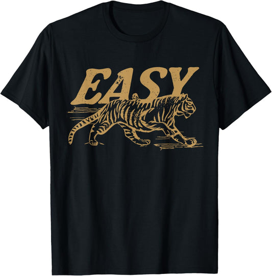 Easy Tiger Vintage Distressed Tiger Trendy Grunge Indie Boho T-Shirt