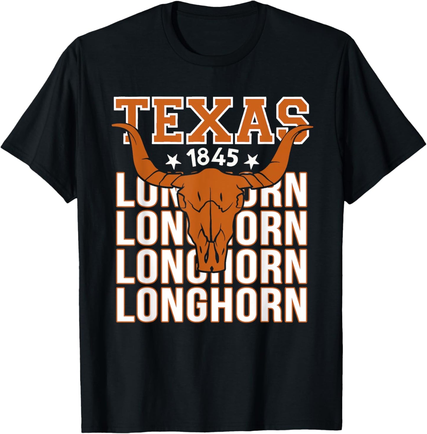 Texas State 1845 Vintage Longhorn Western Proud Texan T-Shirt