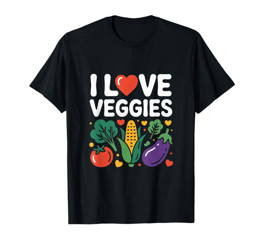 I Love Veggies Cute Vegetable Design T-Shirt