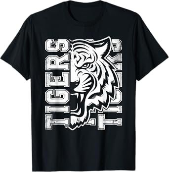 Vintage Tigers School Sports Fan Team Spirit Mascot T-Shirt