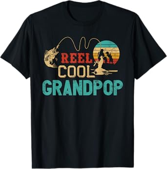 Reel Cool Grandpop vintage funny fishing rod gifts Gramdpop T-Shirt