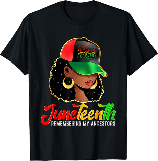 Black Women Juneteenth Tshirt Remembering My Ancestors T-Shirt