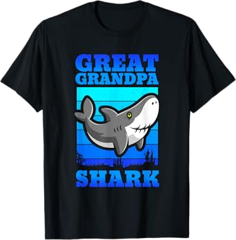 Great Grandpa Shark Cute Grandfather Grandparent Gift T-Shirt