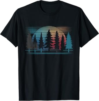 Outdoors Forest Trees Nature Women Men Retro Vintage Graphic T-Shirt