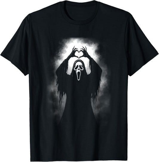 Scary Face Horror Creepy Ghost Heart Hands Halloween Spooky T-Shirt
