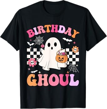Groovy Birthday Ghoul Spooky Season Halloween Birthday Kids T-Shirt
