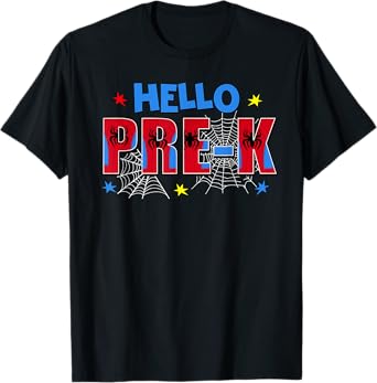 Hello Pre-k Squad Spider Pre-k Team Back To School T-Shirt