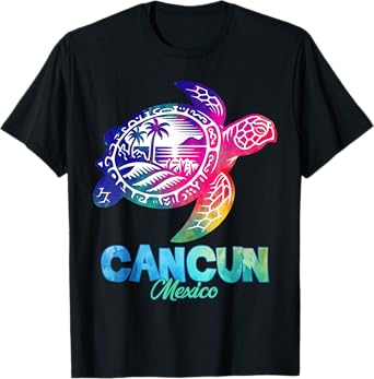 Cancun Mexico Turtle Tie Dye Summer Vacation Gifts Souvenir T-Shirt