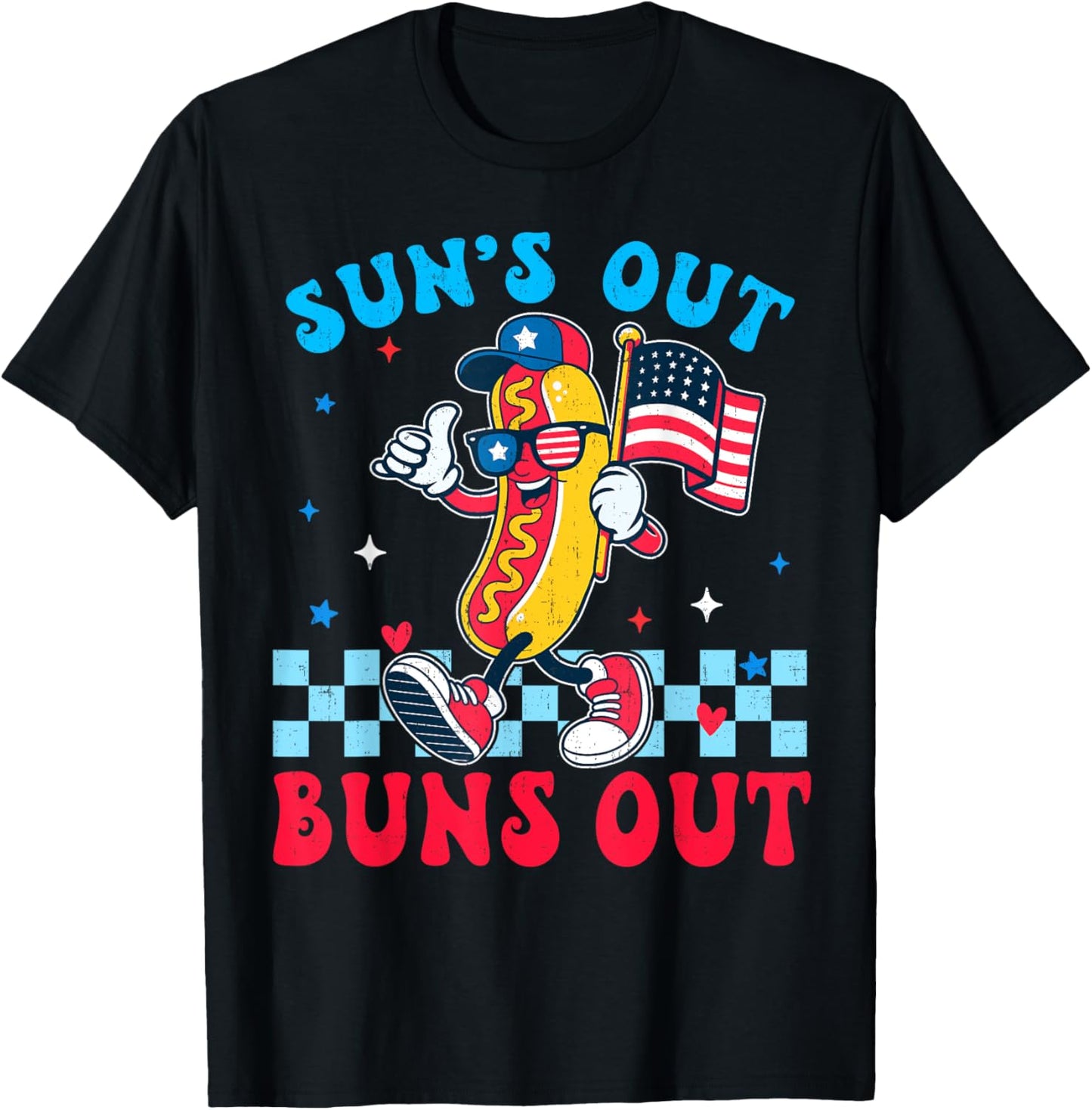 Sunshine Hotdog Joke Tee For Bbq Party July 4th Patriotic T-shirt