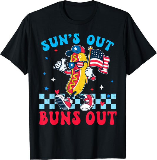 Sunshine Hotdog Joke Tee For Bbq Party July 4th Patriotic T-shirt