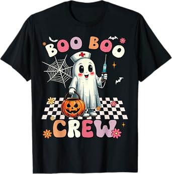 Boo Boo Crew Halloween Ghost Nurse T-Shirt
