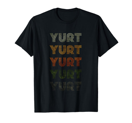Love Heart Yurt Tee Grunge Vintage Style Black Yurt T-Shirt