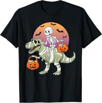 Funny Halloween Boys Kids Toddlers Dinosaur T-rex Skeleton T-Shirt