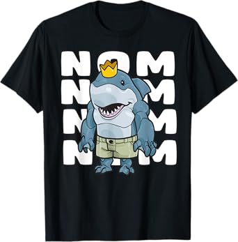 King of the Ocean Hungry Shark Baby Nom Nom Summer Camp Crew Men Women Kids T-Shirt