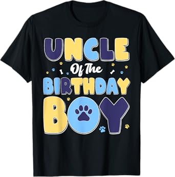 Uncle Of The Birthday Boy Matching Family Party Dog Lover T-Shirt