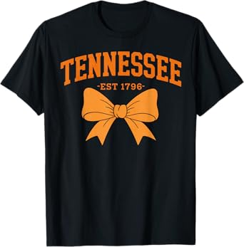 Vintage Tennessee Orange Cowgirl Coquette Bow Women Girl TN T-Shirt