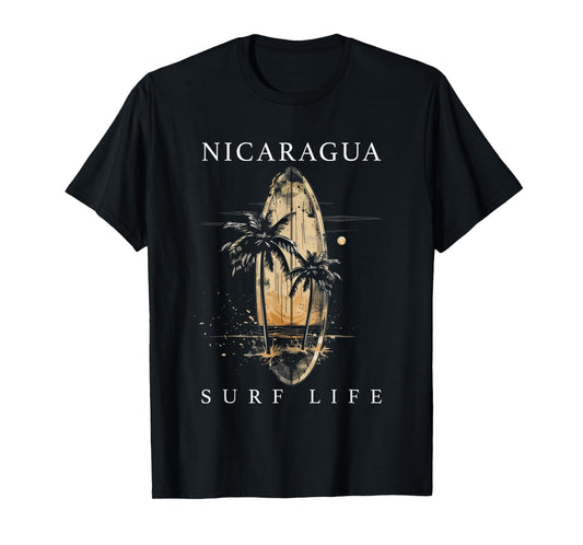 Nicaragua Nica Surf Vintage Surfing Surfer T-Shirt