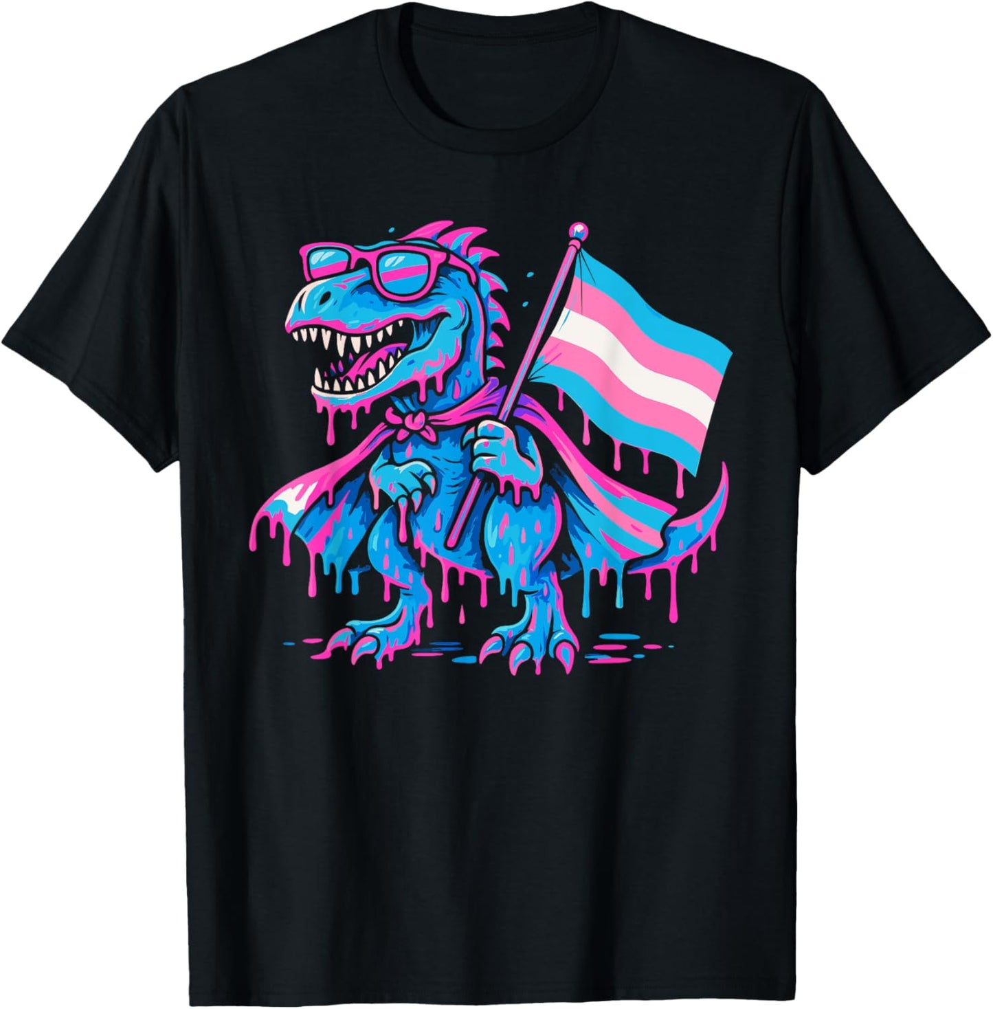 Transgender T-Rex LGBTQ Pride Drip Trans Rights Dinosaur T-Shirt