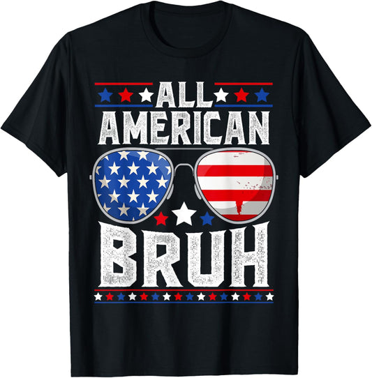 All American Bruh 4th Of July Boys Patriotic Usa Teens Kids T-shirt