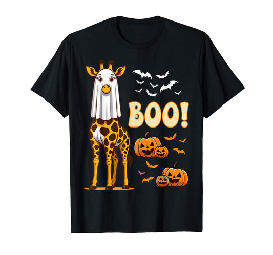 Giraffe Boo Ghost Costume Animal Funny Halloween Giraffe T-Shirt