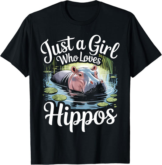 Adorable Hippo Just A Girl Who Loves Hippos Women T-Shirt