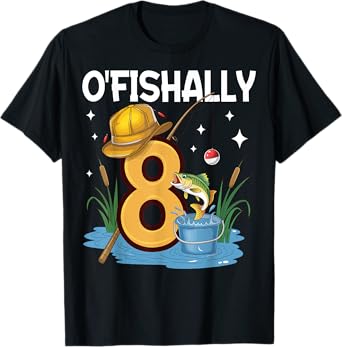 O'fishally 8 years old 8th Birthday Fishing T-Shirt