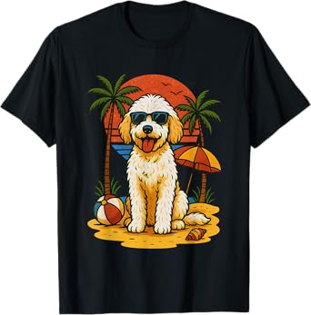 Vintage Tropical Summer Retro Cute Dog Lover Beach Vacation T-Shirt