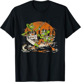 River Rats Mouse Monster Fishing On Halloween T-Shirt