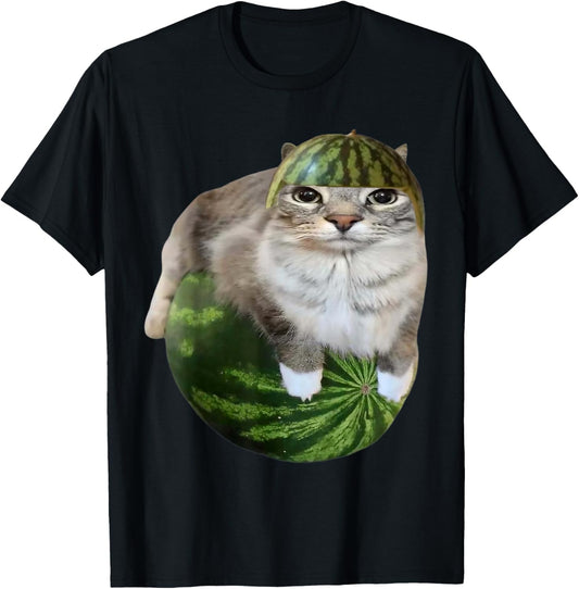 Watermelon Cat Funny Meme T-Shirt