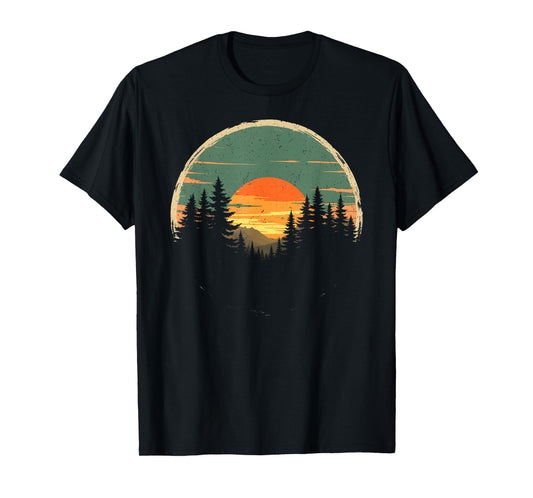 Retro Forest Trees Wildlife Nature Vintage Forest T-Shirt