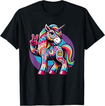 Peace Sign Tie Dye Unicorn T-Shirt