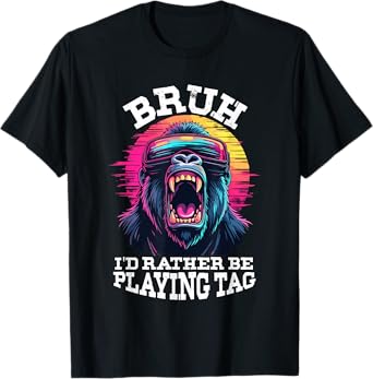 Funny Gamer Vintage Bruh I'd Rather Be Playing Tag T-Shirt