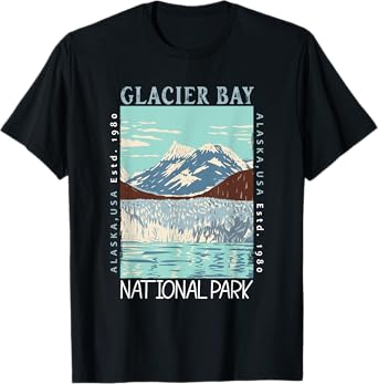 Glacier Bay National Park Alaska Distressed Vintage T-Shirt