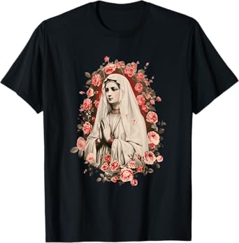 Our Lady of Fatima with Rosary, Catholics, Christian T-Shirt