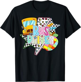 Bus Driver Lighting Back To School Happy First Day Men Women T-Shirt