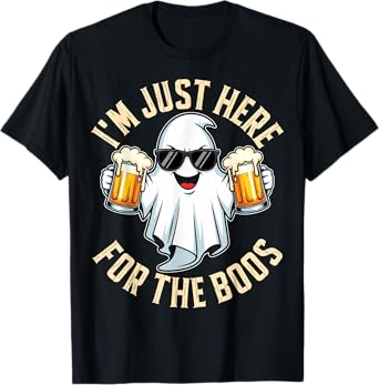 I'm Just Here for The Boos Funny Halloween Ghost Men Women T-Shirt