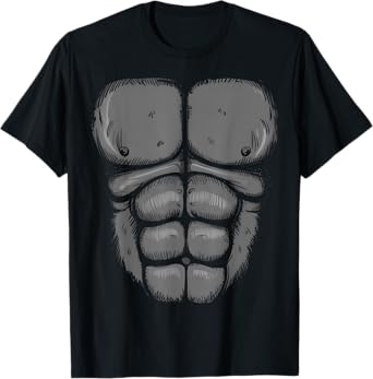 Halloween Gorilla Monkey Belly Chest Costume Men Boy Kid T-Shirt