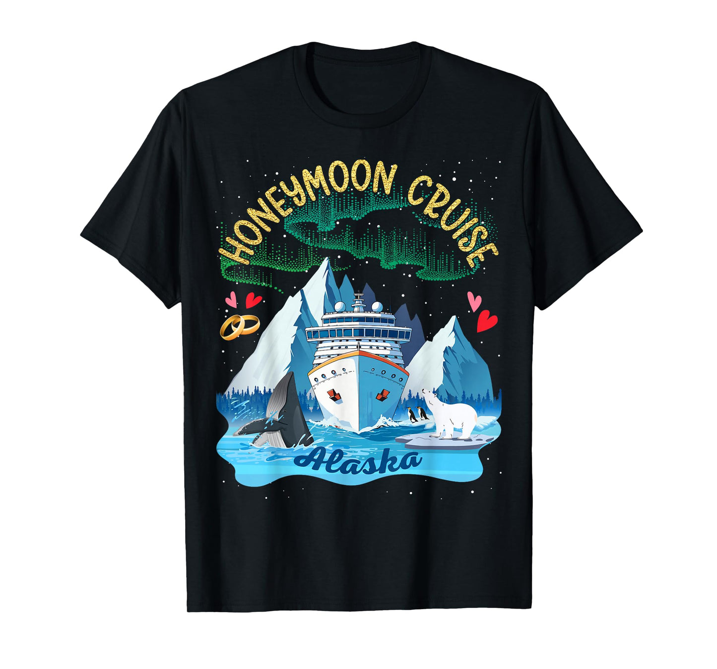 Alaska Honeymoon Cruise Match Couples Newlyweds Just Married T-Shirt
