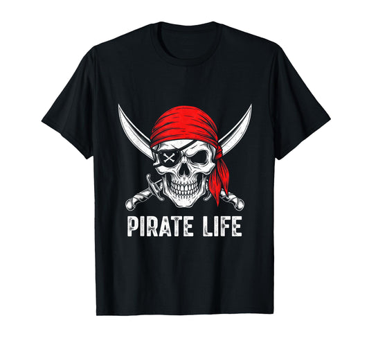 Halloween Skull Pirate of The Caribbean Costume Men Women T-Shirt