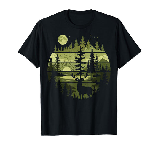 Forest Retro Nature Wildlife Outdoor T-Shirt