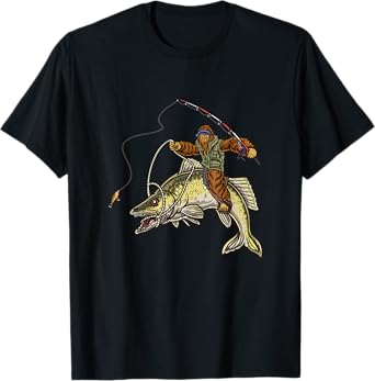 Walleye Fishing Sauger Hunting Bigfoot Fishermen T-Shirt