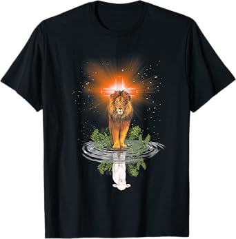 Lion Cross Jesus Reflection Water Mirror Sheep T-Shirt