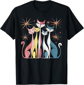 Cat Vintage Retro Mid-Century Modern Look Cats 50s 60s Style T-Shirt