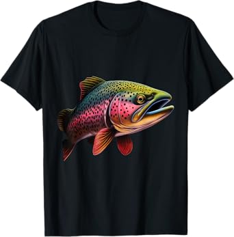 Rainbow Trout Graphic - Bold Fishing Wildlife Design T-Shirt