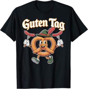 Guten Tag Funny German Pretzel Oktoberfest 2025 Graphic T-Shirt