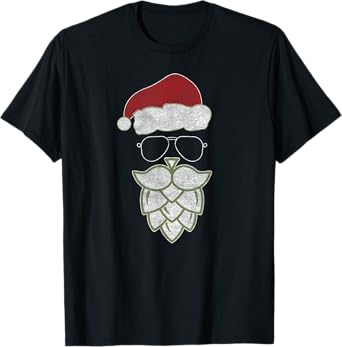 Festive Christmas Santa Claus Beer Hops Beard - Cool & Funny T-Shirt