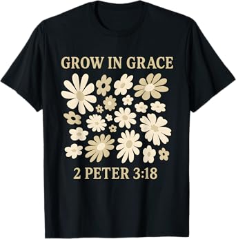 Boho Catholic Jesus Bible Verse Tee Kids Girls 2 Peter 3 18 T-Shirt