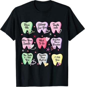 Cute Tooth Floss Valentine's Day for Dental Tools Enthusiast T-Shirt